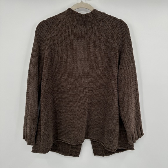 J Jill Brown Cable Knit Cardigan Sweater Petite LP Button Front‎ Cozy - Picture 7 of 10